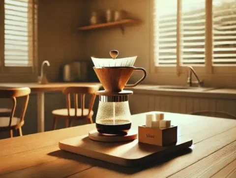 Café en capas con panela, servido frío