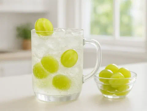 Té verde de uva moscatel, servido con hielo