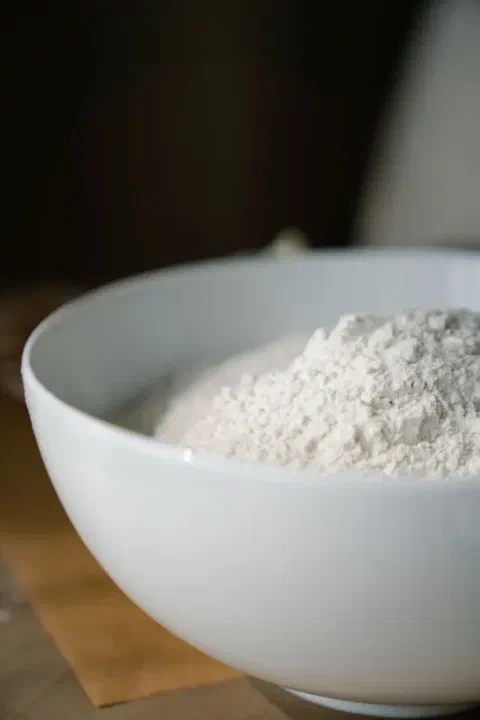 Harina de arroz en un bowl